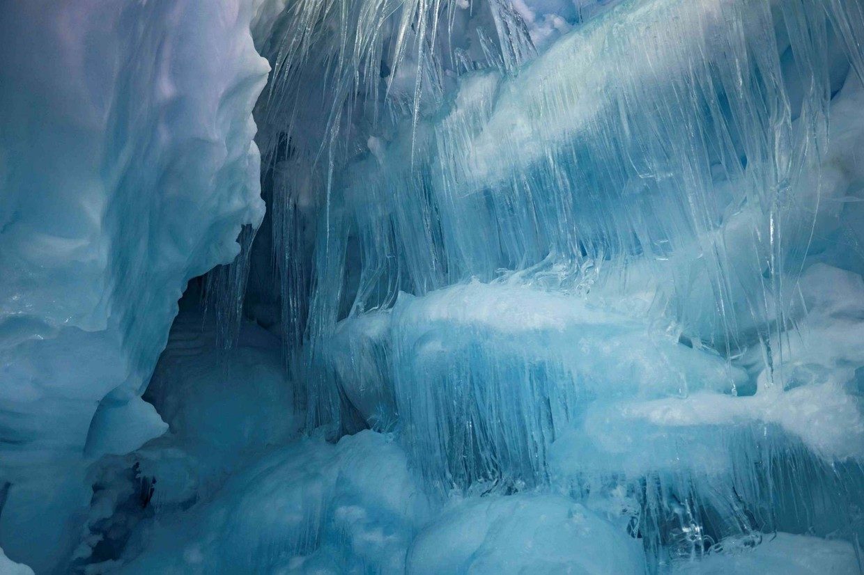 Click to enlarge Ice cave in Antarctica