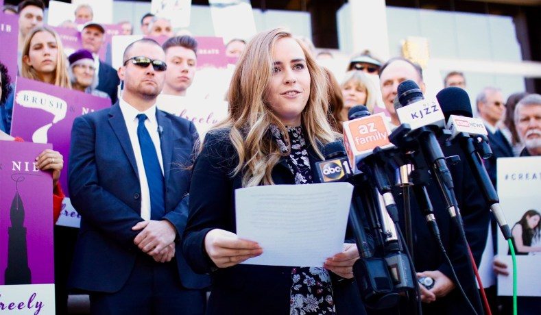 Click to enlarge Breanna Koski co-owner of Brush & Nib Studio Arizona Supreme Court January 2019