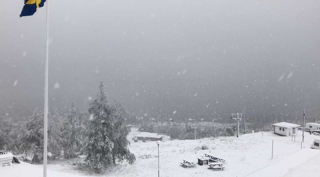 Snow chaos at Långberget in Värmland