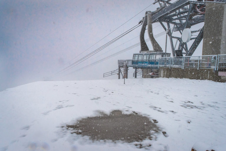 Click to enlarge “I was standing in shorts and a t-shirt at that exact spot last week” – Facebook comment on this photo from Snowbird.