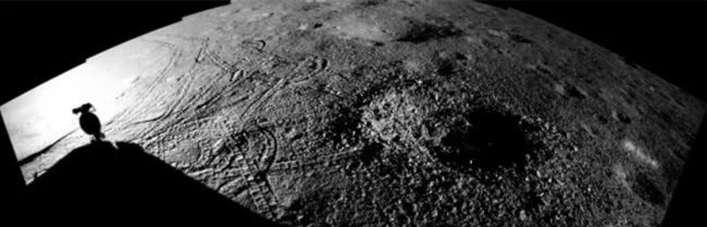 Click to enlarge Yutu-2's shadow