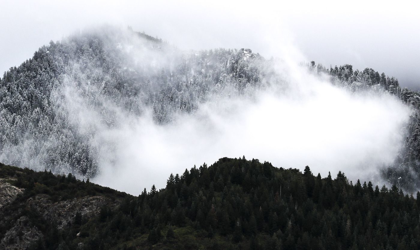 Click to enlarge A blanket of fresh snow covers the mountaintops in Little Cottonwood Canyon in Salt Lake City on Friday, Sept. 20,