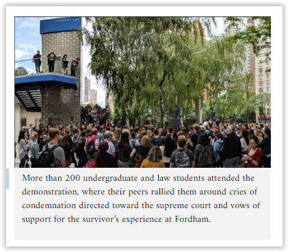 Click to enlarge Kavanaugh protest Fordham