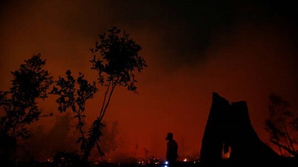 Red skies in Indonesia