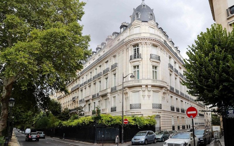 Click to enlarge Police searched the palatial Paris home of Jeffrey Epstein this week