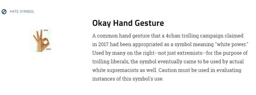 adl okay hand gesture