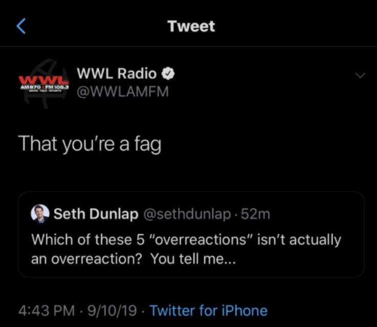 Click to enlarge fag tweet