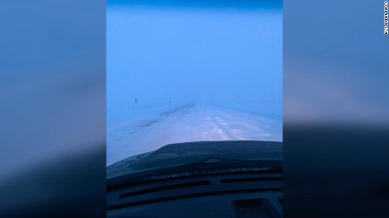 Click to enlarge The National Weather Service in Great Falls, Montana, said there was up to a foot of snow on a highway.