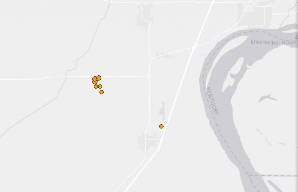 Click to enlarge Lilbourn, Missouri is currently hit by a swarm of earthquakes