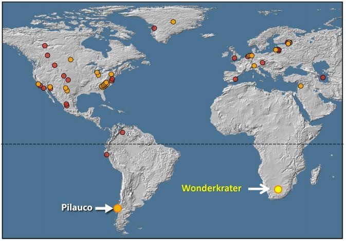 Click to enlarge Map showing platinum spikes.