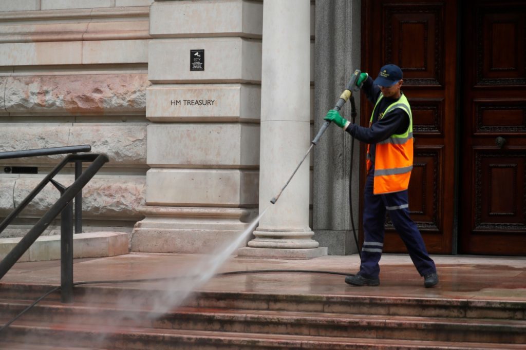 Click to enlarge Extinction rebellion fake blood