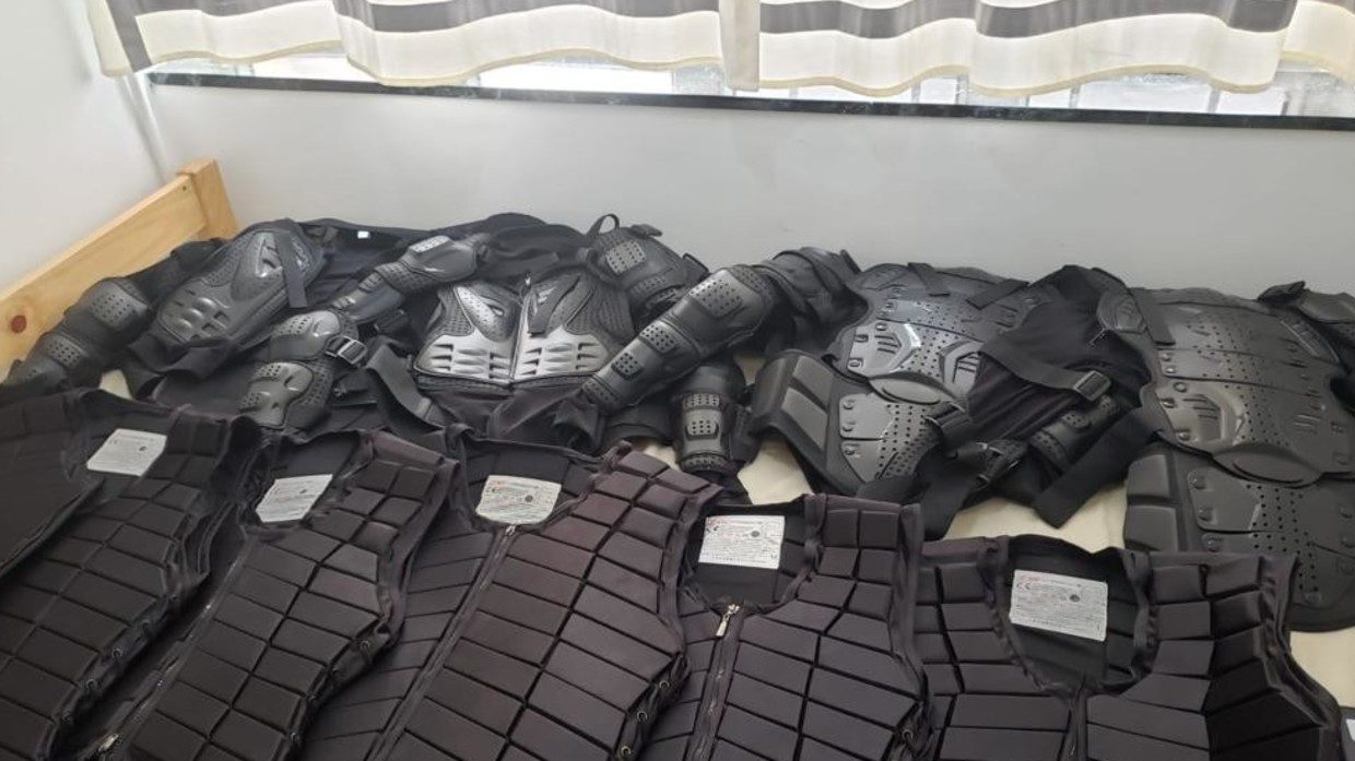 hong kong body armor protesters