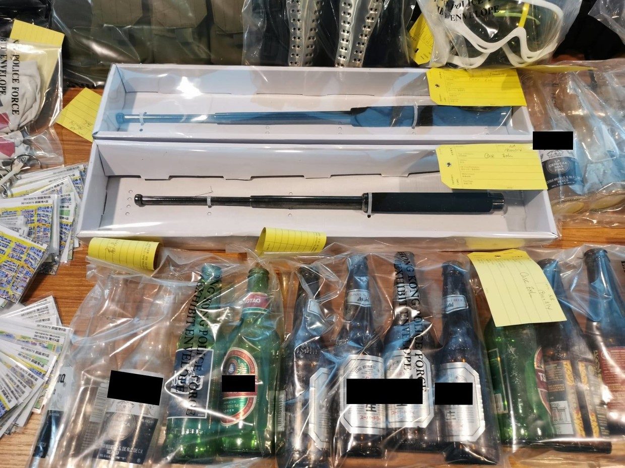 weapons seized hong kong protesters