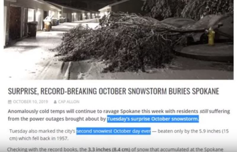 Spokane early snow