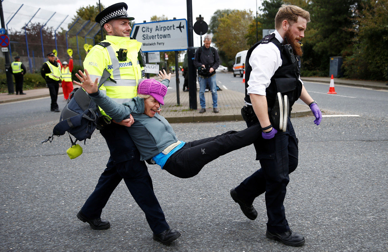 Click to enlarge Extinction Rebellion protester