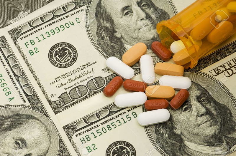 money dollar bills drugs medical costs