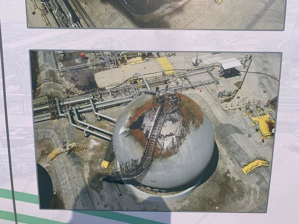 Click to enlarge The attack inflicted heavy damage on the Abqaiq facilities and cut Saudi Arabia's crude oil extraction almost by half