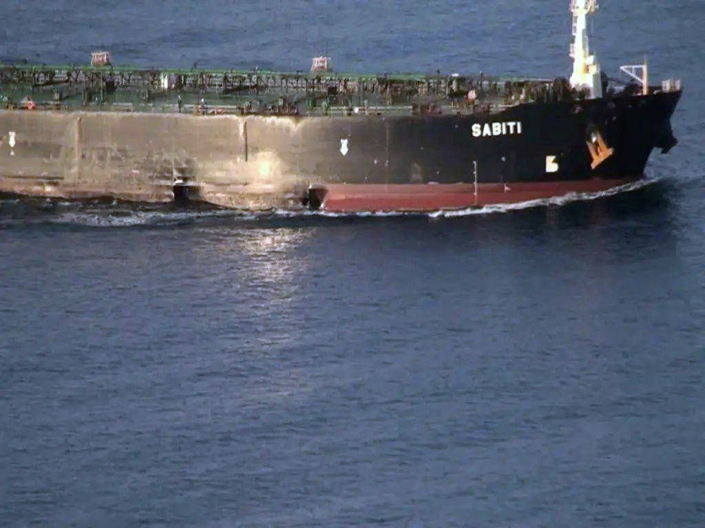 Damage is seen on Iranian-owned Sabiti oil tanker