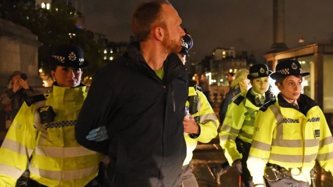 Click to enlarge extinction rebellion arrest