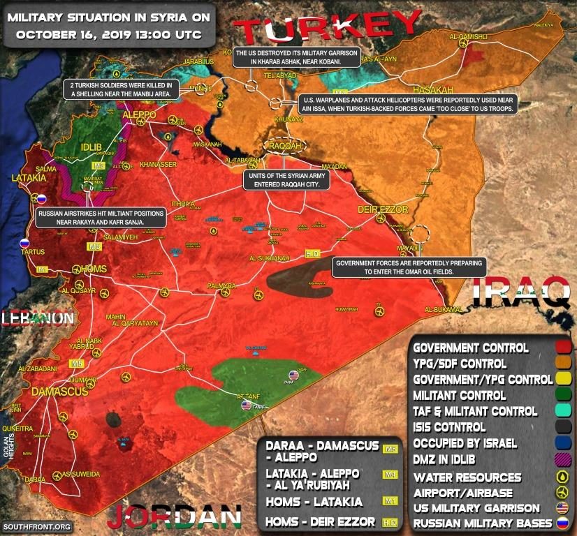 syria war map south front october 2019