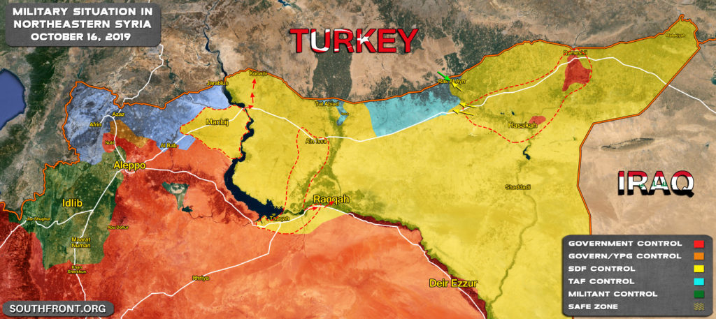 northern syria south front map october 2019