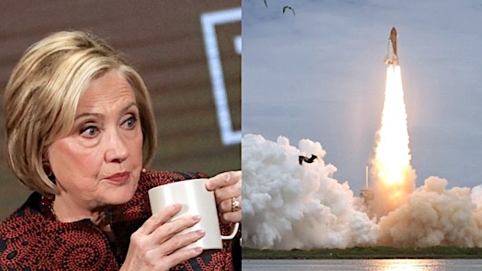 Hillary Clinton • Space Shuttle Atlantis