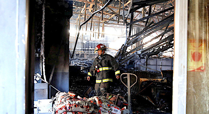 Click to enlarge Burnt supermarket