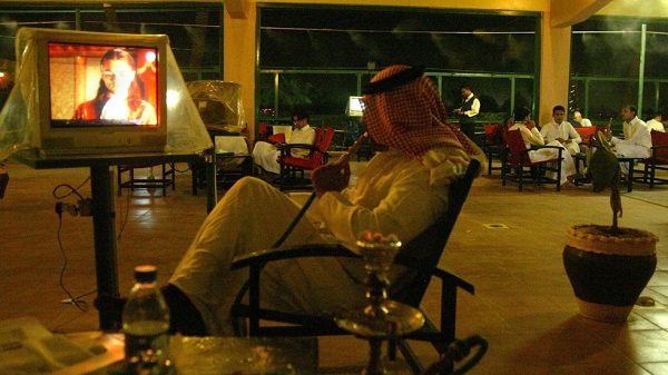 Smoking a hookah