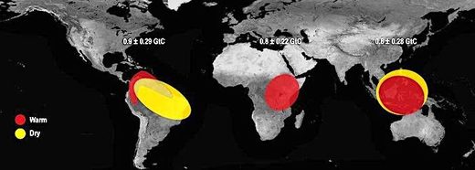carbon dioxide spike on globe map