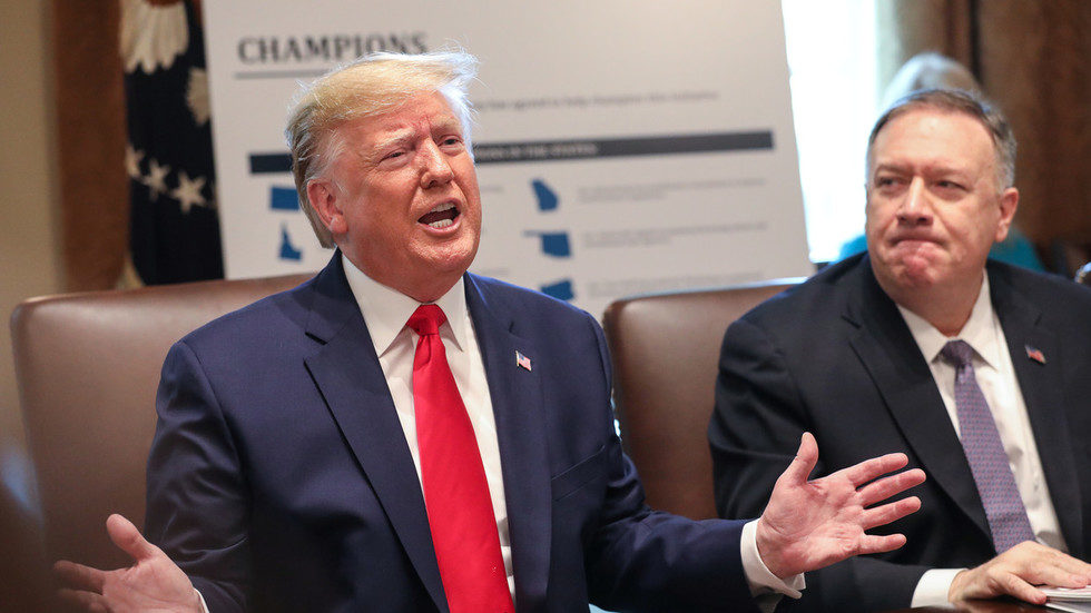 President Trump speaks during a cabinet meeting in Washington DC