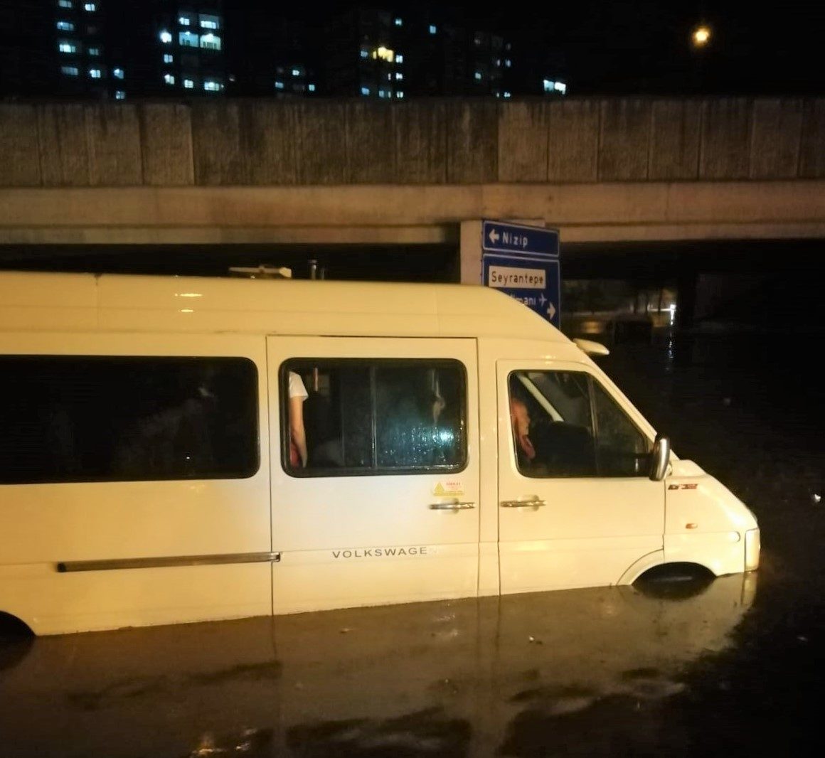 Floods swamped roads and stranded vehicles in Gaziantep, southern Turkey, 20 October 2019.