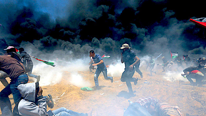 Click to enlarge PalestiniansTearGassed