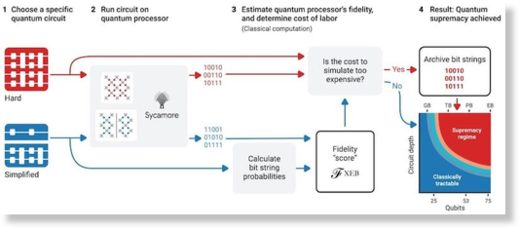 Process for demonstrating quantum supremacy.