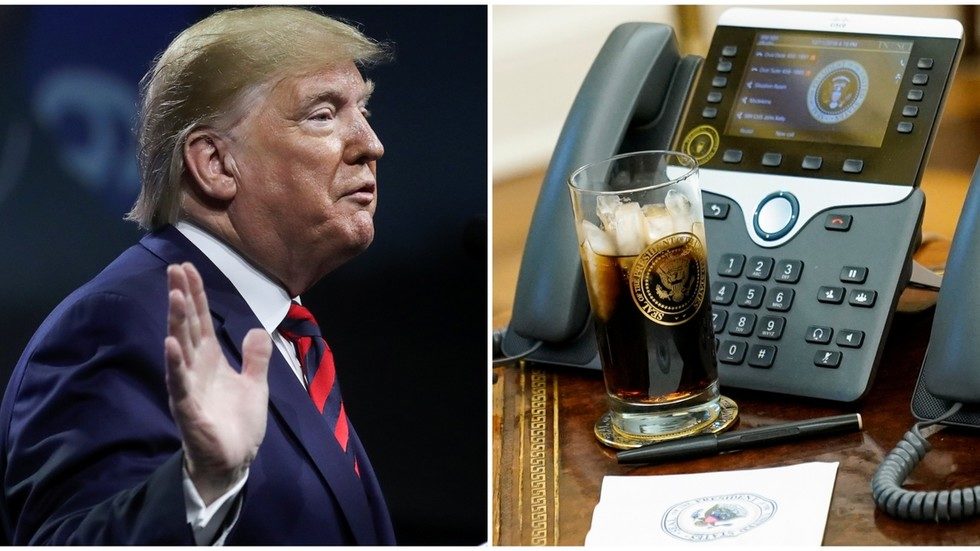 trump soft drink desk oval office phone