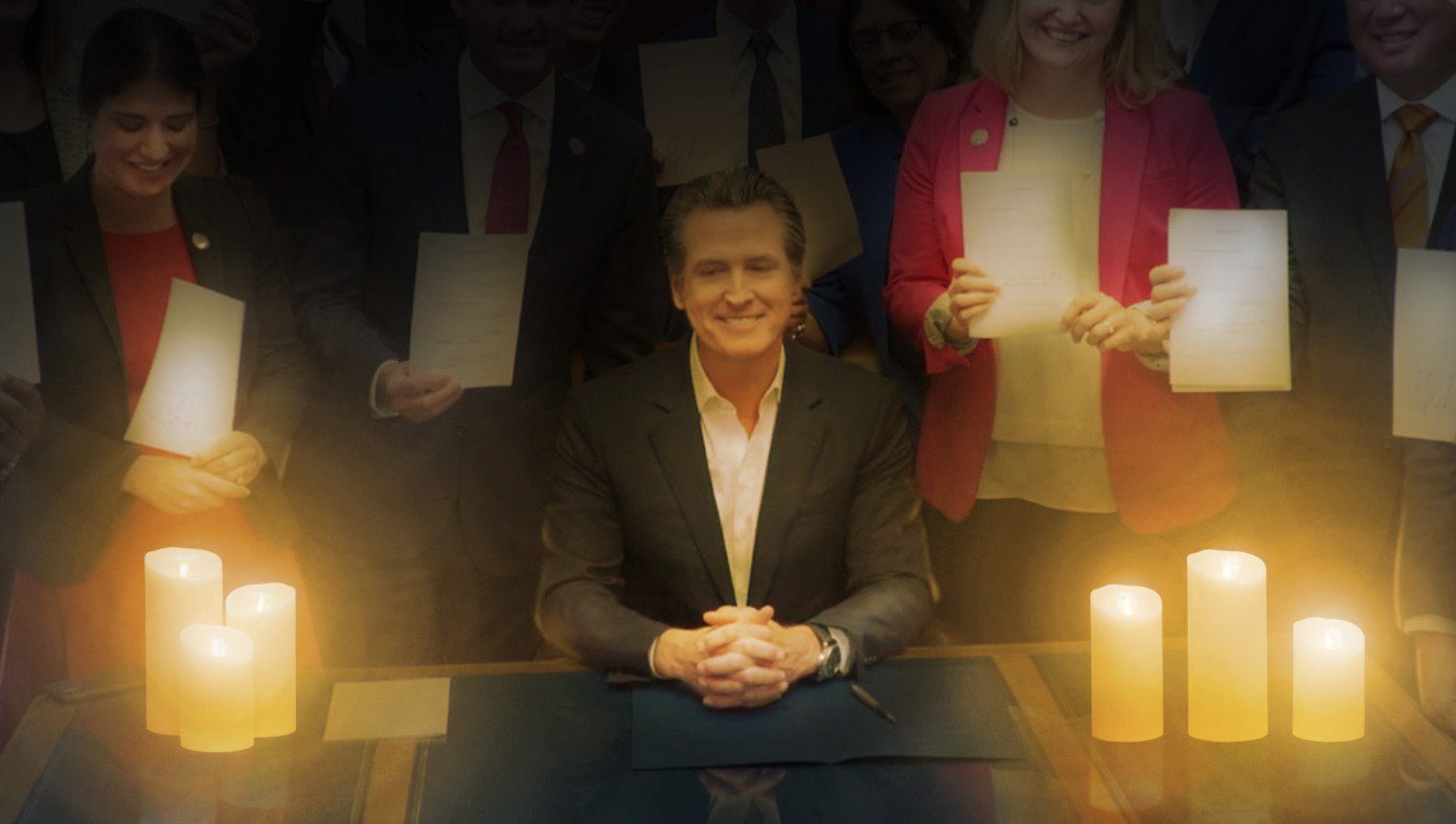 gavin newsome candles satire