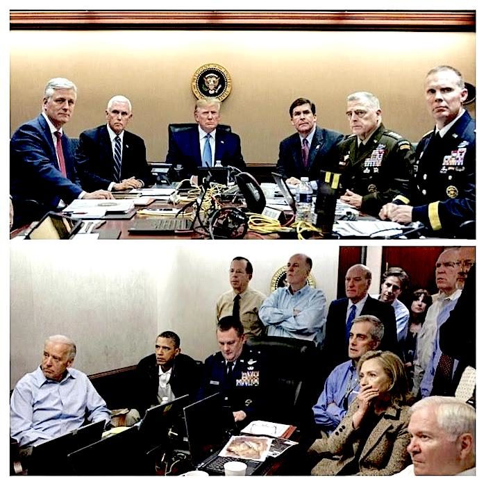 Situation rooms Trump Obama