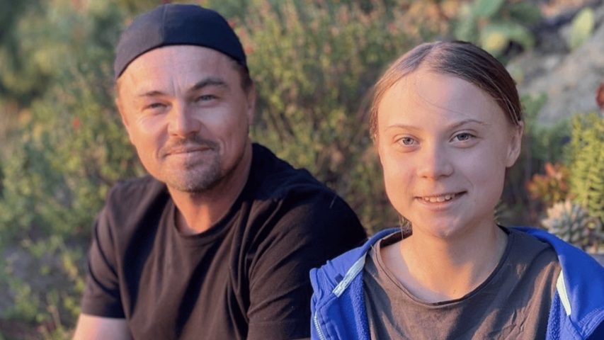 Click to enlarge Leonardo DiCaprio Greta Thunberg
