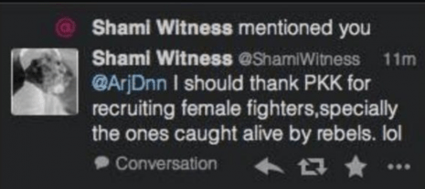 shami witness isis tweet
