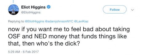 Click to enlarge eliot higgins ned funding tweet