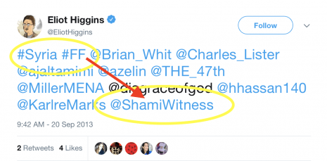 eliot higgins twitter shami witness