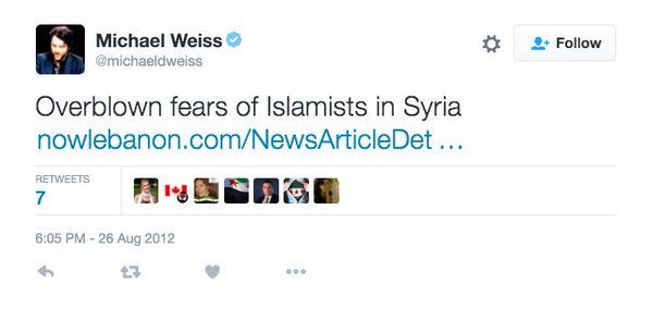weiss syria isis tweet