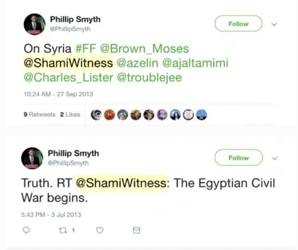 phillip smyth tweets shamiwitness syria isis