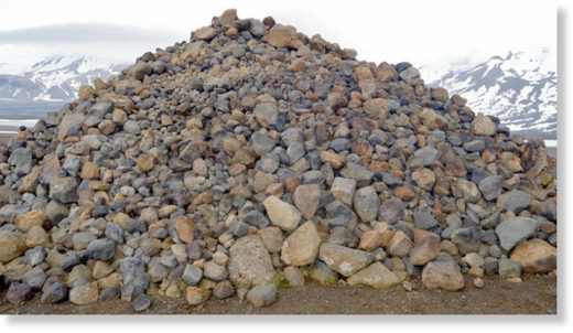 Click to enlarge Pile of stones Dawkins' arch
