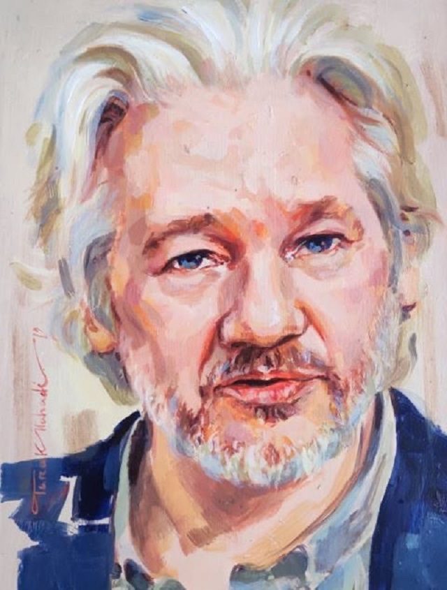 Click to enlarge Julian Assange painting