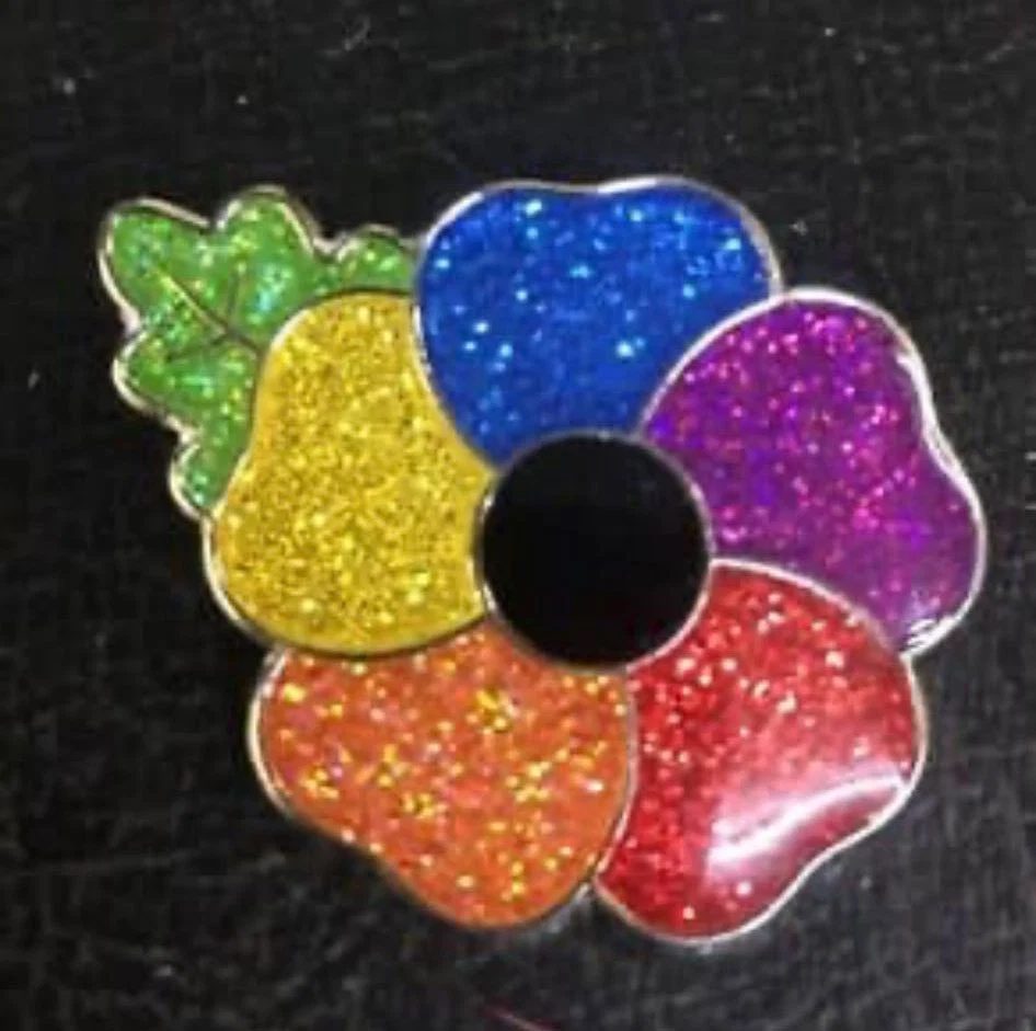 Click to enlarge LGBT rainbow poppy