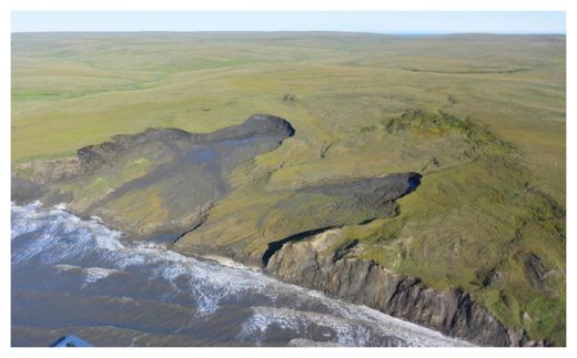 Shoreline retreat and erosion along Arctic coasts