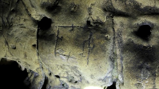Witch marks at Creswell Crags