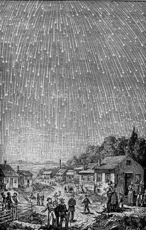 Artist's interpretation of the 1833 meteor storm