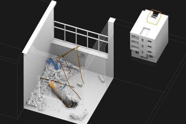Douma balcony canister in Forensic Architecture’s “augmented reality.”
