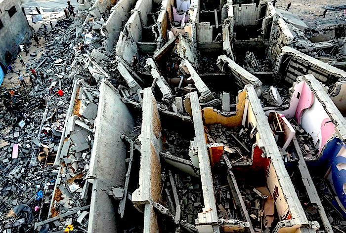 Air view Gaza destruction